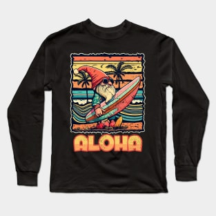 Aloha Surf Hawaii Vintage Christmas Gnome Long Sleeve T-Shirt